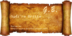 Györe Britta névjegykártya